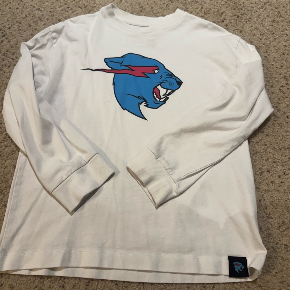 MrBeast White long sleeved tshirt